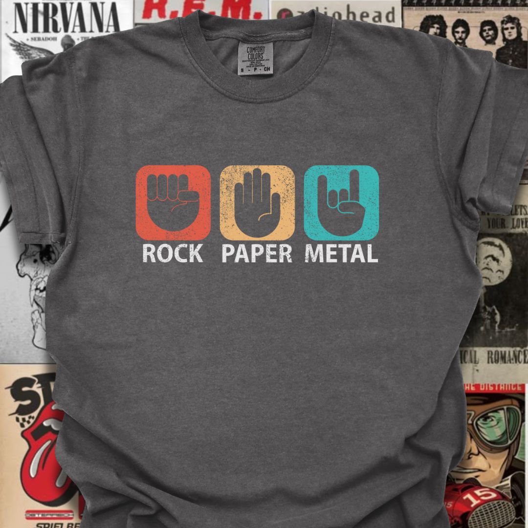 Rock, Paper, Metal Tee