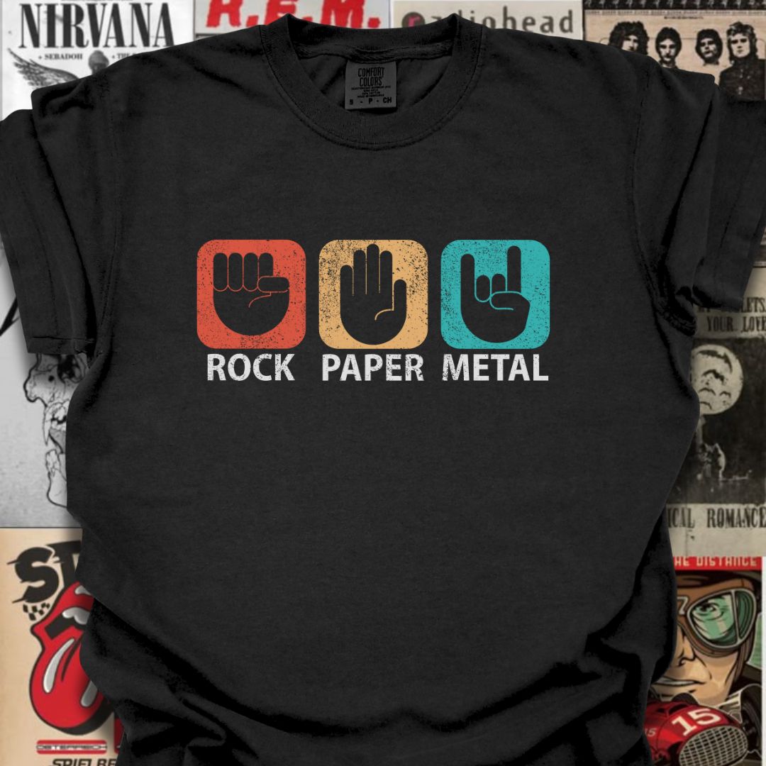 Rock, Paper, Metal Tee