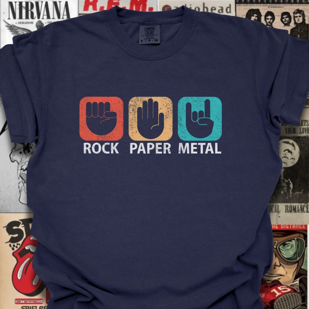 Rock, Paper, Metal Tee