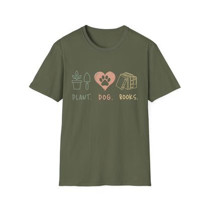 Plant. Dog. Books. Tee
