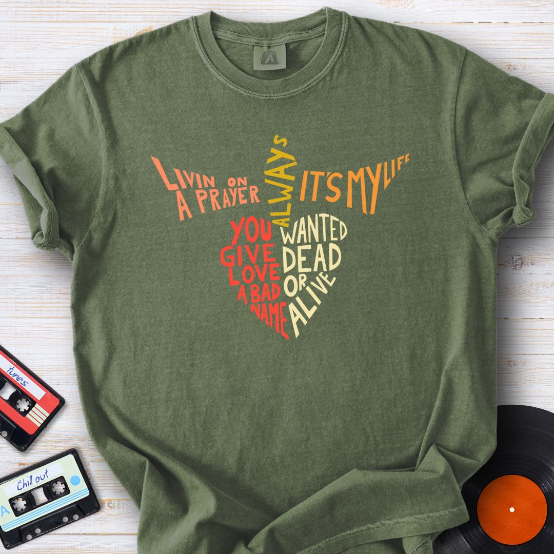 Rock Lyrics Heart Tee