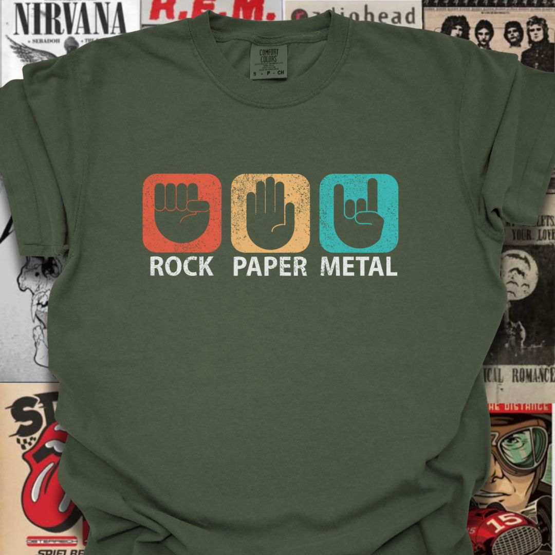 Rock, Paper, Metal Tee