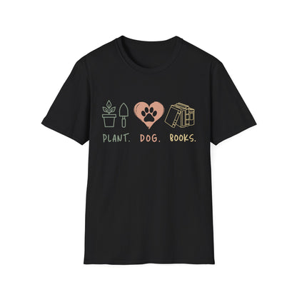 Plant. Dog. Books. Tee