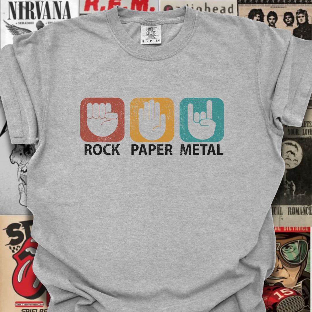 Rock, Paper, Metal Tee