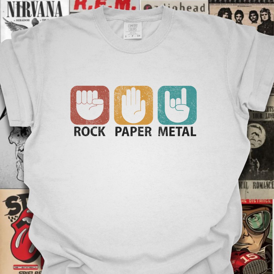 Rock, Paper, Metal Tee