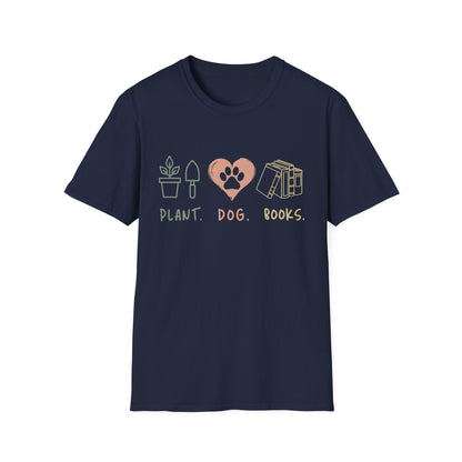 Plant. Dog. Books. Tee