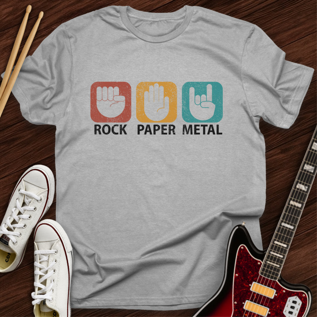 Rock, Paper, Metal Tee